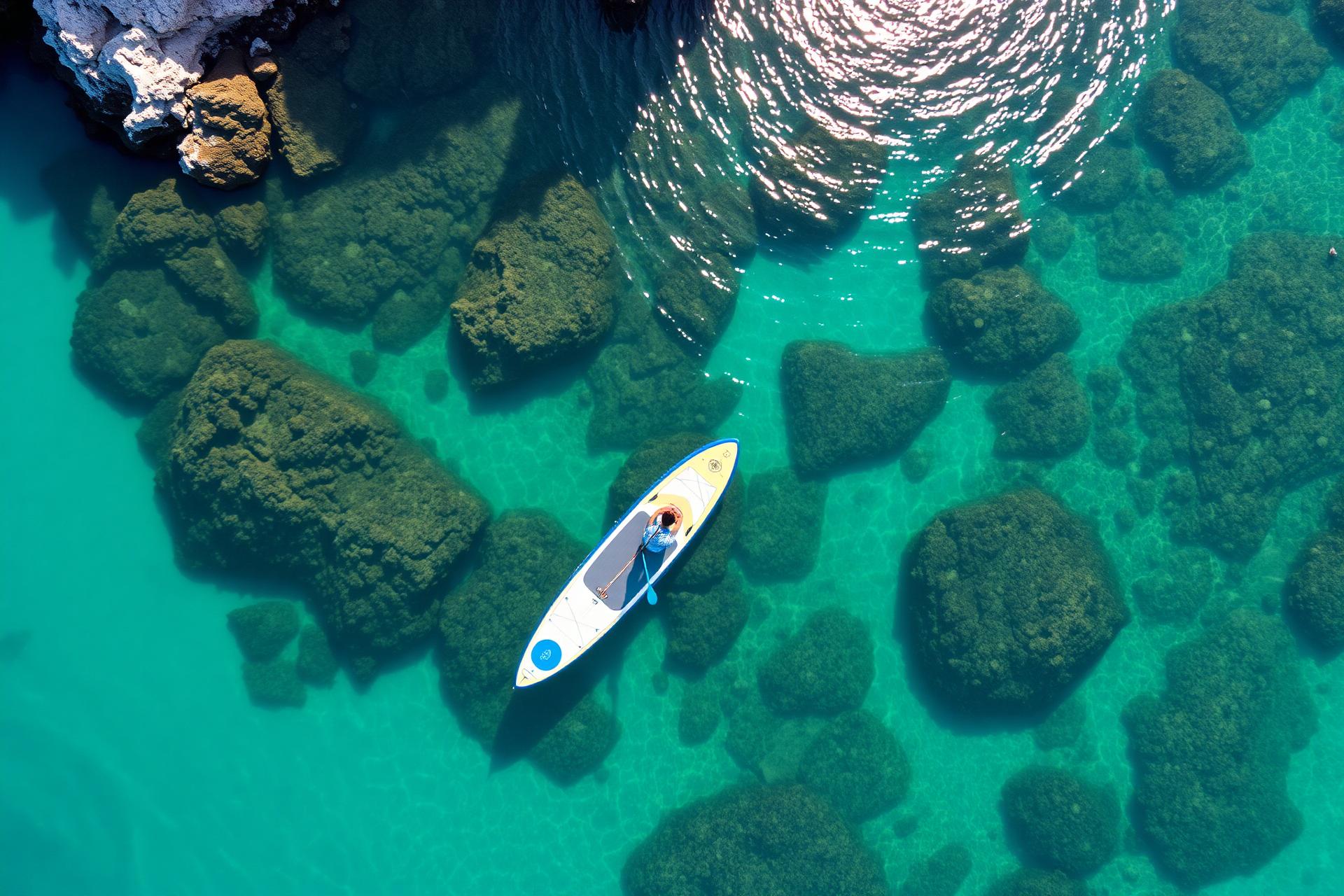 Paddle sur l'eau turquoise de Saint-Clair au Lavandou